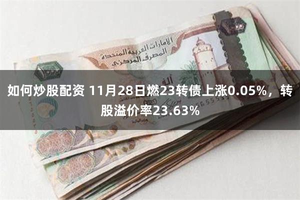 如何炒股配资 11月28日燃23转债上涨0.05%，转股溢价