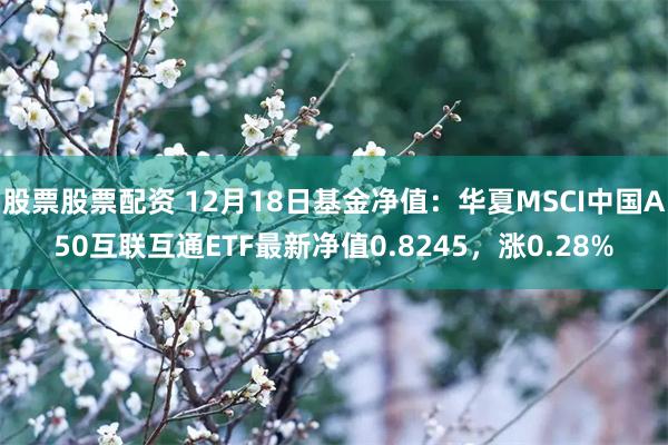 股票股票配资 12月18日基金净值：华夏MSCI中国A50互联互通ETF最新净值0.8245，涨0.28%